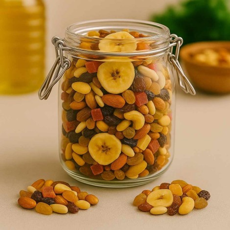 Mix di Frutta Secca Tropicale - Ricco di Arachidi, Banana, Papaya e Uvetta