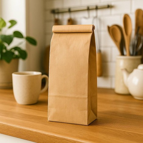 Sacchetto Kraft Naturale con Clip 100g | Ideale per il confezionamento di Tè