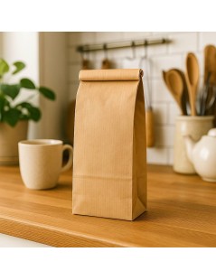 Sacchetto Kraft Naturale con Clip 100g | Ideale per il confezionamento di Tè