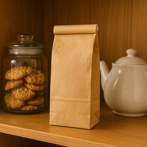 Sacchetto Kraft Naturale con Clip 100g | Ideale per il confezionamento di Tè