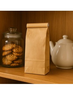 Sacchetto Kraft Naturale con Clip 100g | Ideale per il confezionamento di Tè