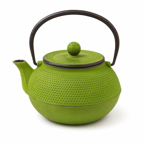 Iron Cast Teapot Green Tenshi with 800ml | Buy Japanese Artisan Teapot