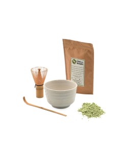 Ensemble à Thé Matcha Japonaise Blanc | Matcha avec Bol, Brosse et Cuillère