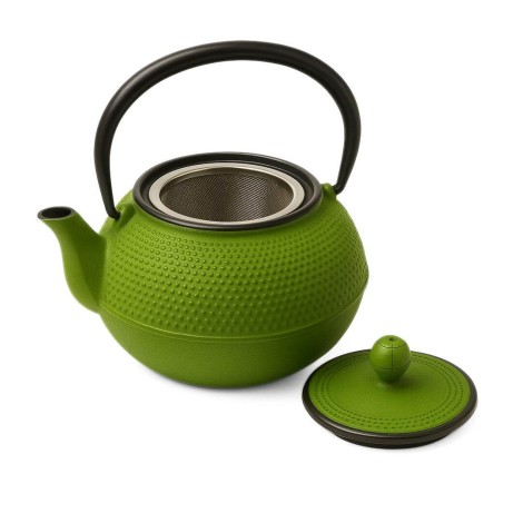 Iron Cast Teapot Green Tenshi with 800ml | Buy Japanese Artisan Teapot