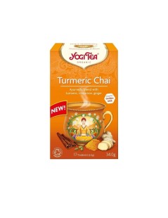 Yogi Tea Cúrcuma Chai | Medicina Ayurvédica | Azafrán, Jengibre e Canela