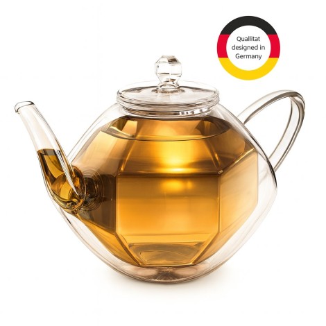 Double Wall Glass Teapot - Diamond Design 800ml | Exclusive design of Creano