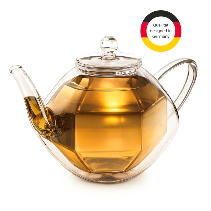 Double Wall Glass Teapot - Diamond Design 800ml | Exclusive design of Creano