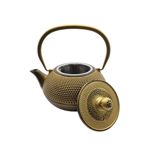 Tetera de Hierro Dorada Wansu 800 ml – Elegancia Japonesa para Infusiones