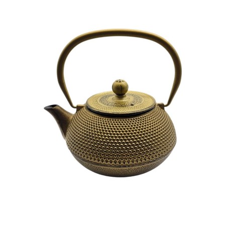 Théière en Fonte Dorée Wansu 800 ml – Élégance Japonaise pour Infusions