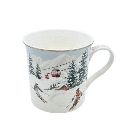 Set aus 2 Porzellantassen Winter – 300 ml - Erster Weihnachtstag