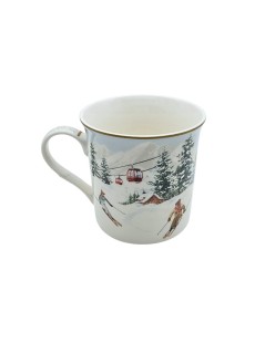 Set aus 2 Porzellantassen Winter – 300 ml - Erster Weihnachtstag