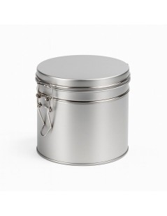 Runde Dose mit Bügelverschluss silberfarben 50grs für Tee oder Kaffee