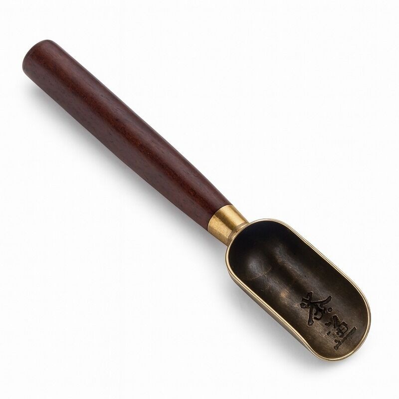 Cuillère de Dosage pour Thé en Laiton et Bois – Élégante et Résistante