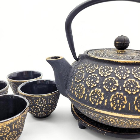 Set Théière en Fonte Yangste avec 4 Tasses – Tradition Japonaise