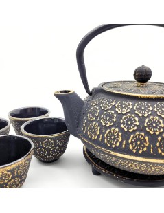 Yangste Gusseisen-Teeset mit Kanne + 4 Tassen – Japanische Tradition