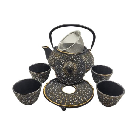 Juego de Tetera de Hierro Fundido Yangste con 4 Tazas – Tradición Japonesa