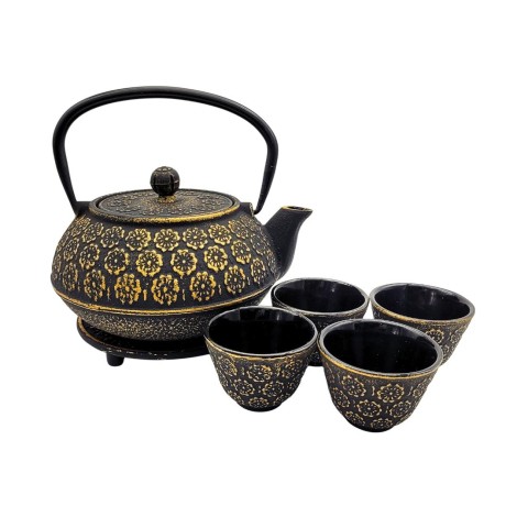 Set Théière en Fonte Yangste avec 4 Tasses – Tradition Japonaise