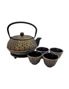 Yangste Gusseisen-Teeset mit Kanne + 4 Tassen – Japanische Tradition