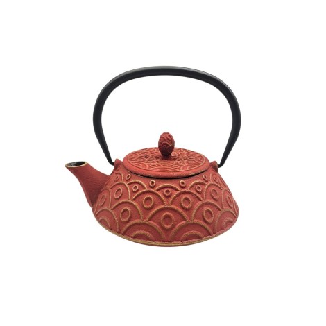 Teekanne aus Gusseisen Rot Benxi 800ml - Japanischer Stil mit Edelstahlsieb