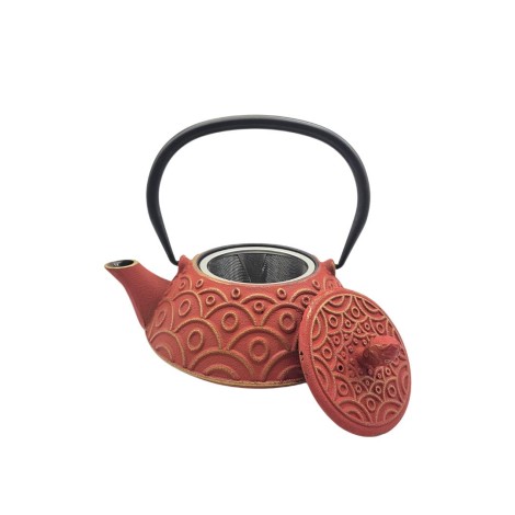 Teekanne aus Gusseisen Rot Benxi 800ml - Japanischer Stil mit Edelstahlsieb