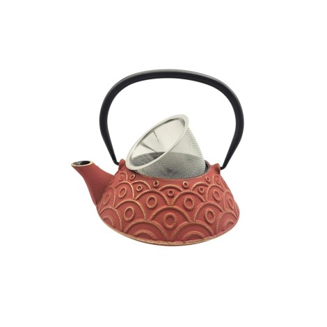 Tetera de Hierro Rojo Benxi - Estilo Japonés con Infusor de Acero Inoxidable