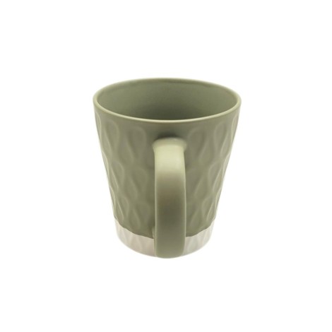 Porcelain Mug Cozy Dark Green 260ml - Textured and Modern Design