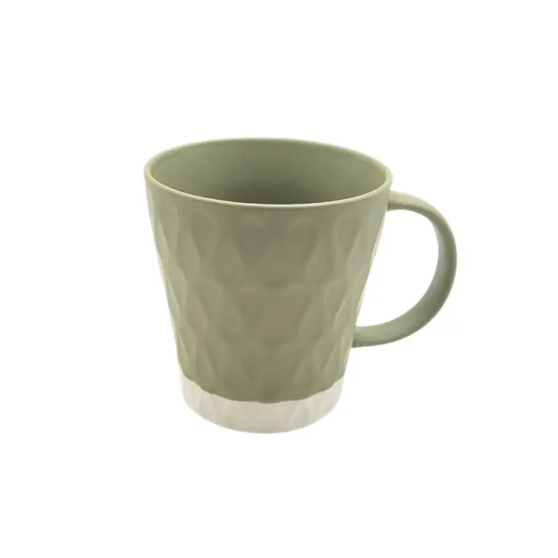 Porcelain Mug Cozy Dark Green 260ml - Textured and Modern Design