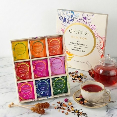 Confezione Regalo di Tisane Bio Creano Premium Frutta ed Erbe – 27 Bustine