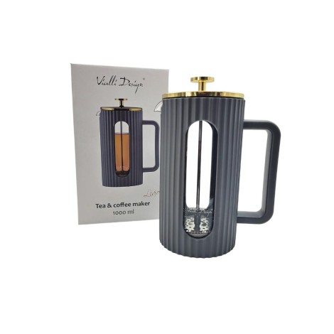 Tea and Coffee Maker Vialli Design 1000ml Grau - Pressstempelkrug