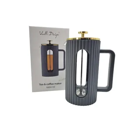 Tea and Coffee Maker Vialli Design 1000ml Grigio - Caraffa a Stantuffo