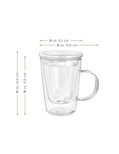 Becher Glas Premium Teaglass Tee-Ei aus Glas Creano - 400ml