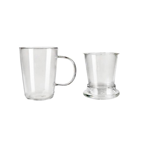 Tazza di Vetro Premium Teaglass Infusore in Vetro Creano - 400ml