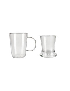 Tazza di Vetro Premium Teaglass Infusore in Vetro Creano - 400ml