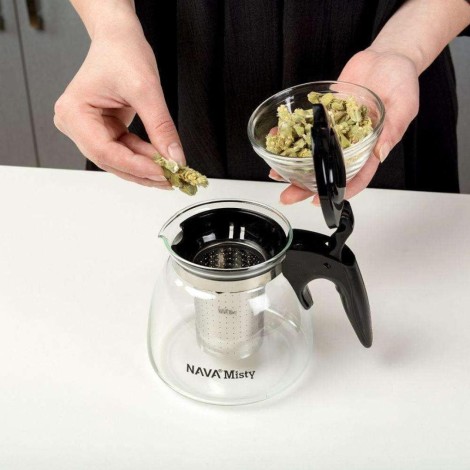 Théière en Verre avec infuseur en acier inoxydable – 1100 ml de capacité