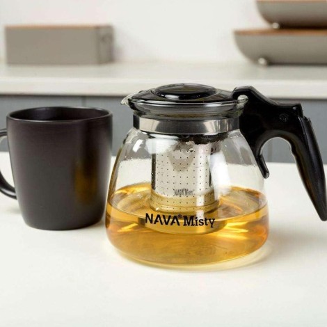 Théière en Verre avec infuseur en acier inoxydable – 1100 ml de capacité