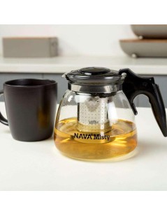 Teekanne aus Glas mit Edelstahl-Infuser – 1100 ml Fassungsvermögen