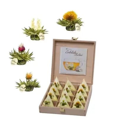 Caixa de Madeira Tealini - 12 Flores de Chá