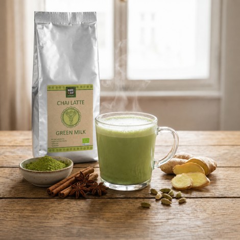 Chai Latte Green Milk Biologique 1Kg – Matcha et Épices en Harmonie